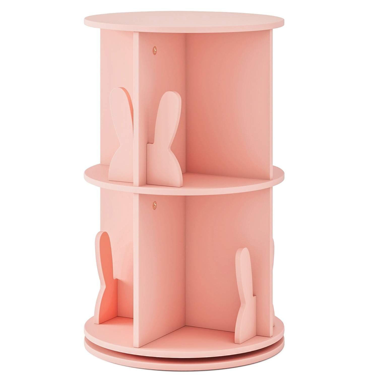 Roterande bokhylla för barn – 2-vånings, kaninavdelare, rosa | Hem & Hobby | Pryloteket