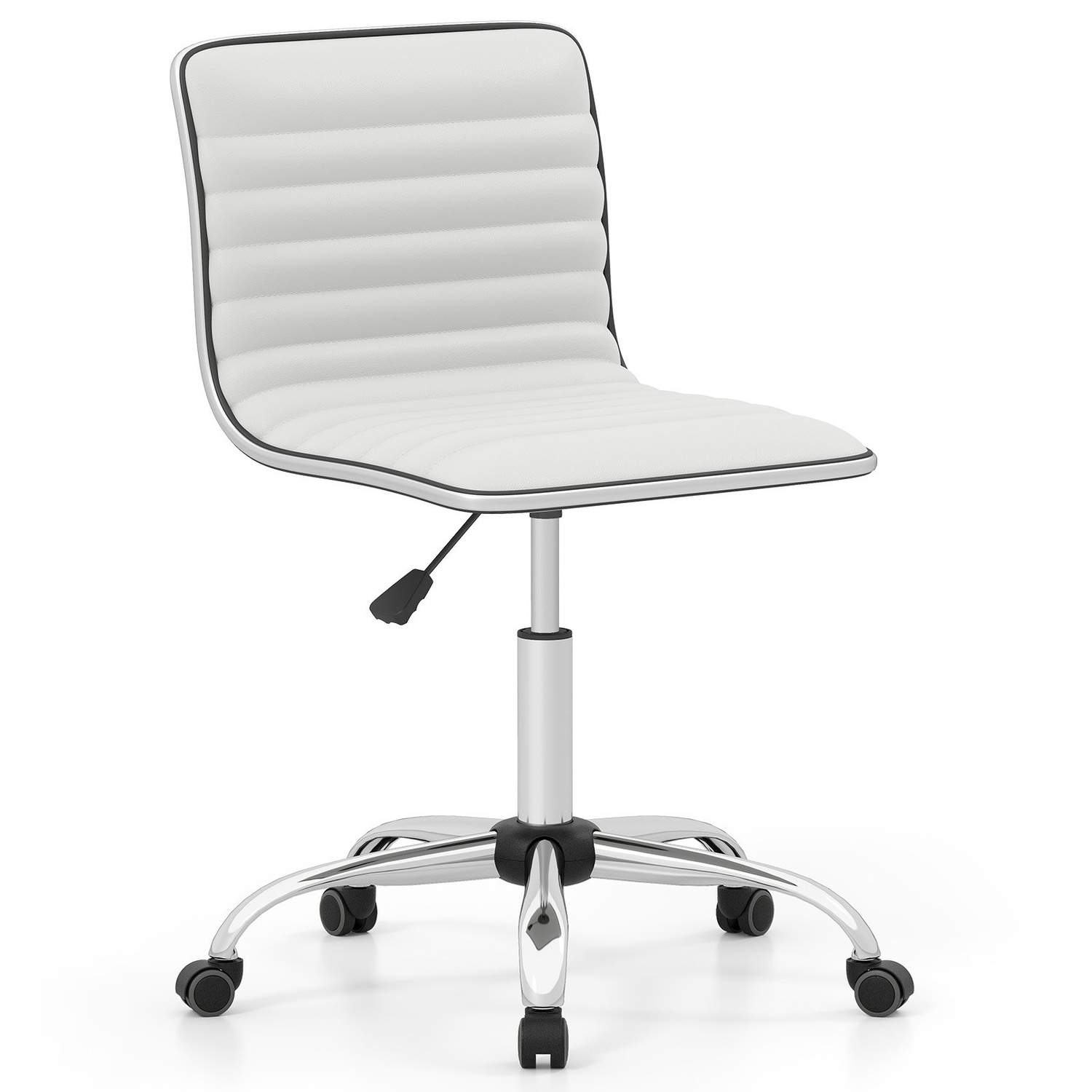 Ergonomisk kontorstol – Justerbar, uden armlæn, hvid