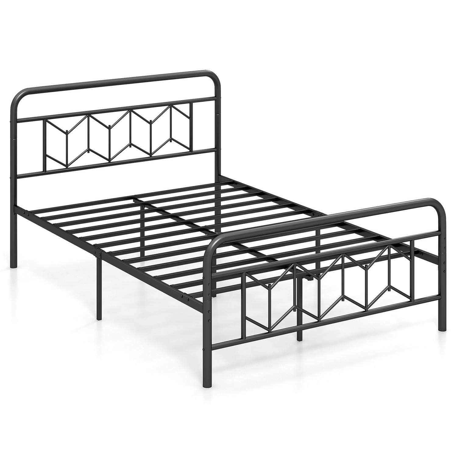 Metal Platform Sengeramme – 140x200 cm, Støjfri, Sort