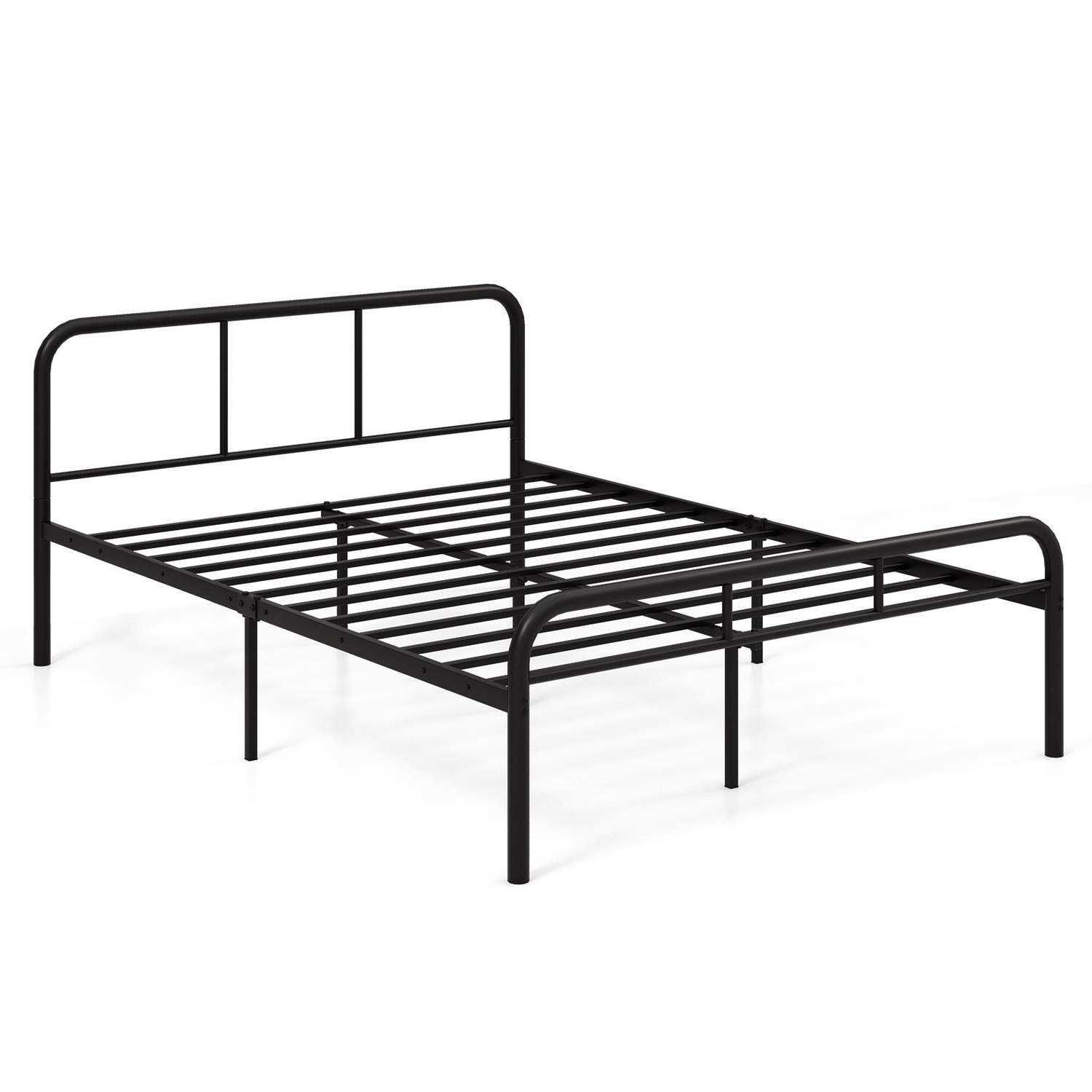Platform sengestel i metal – 140x190 cm, hoved- og fodbræt