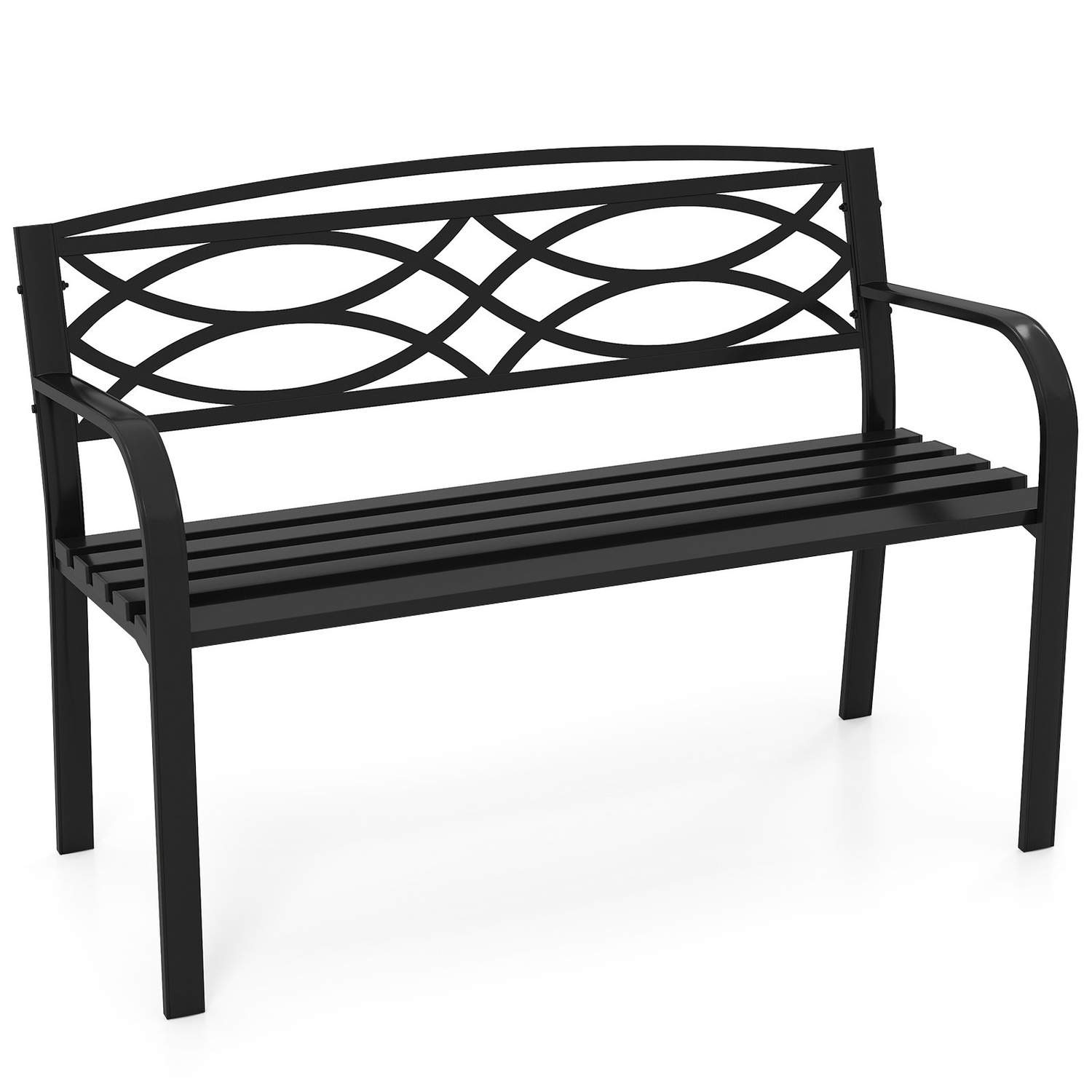 Utomhusbänk i metall för 2 – väderbeständig, svart, 116 cm | Hem & Hobby | Pryloteket