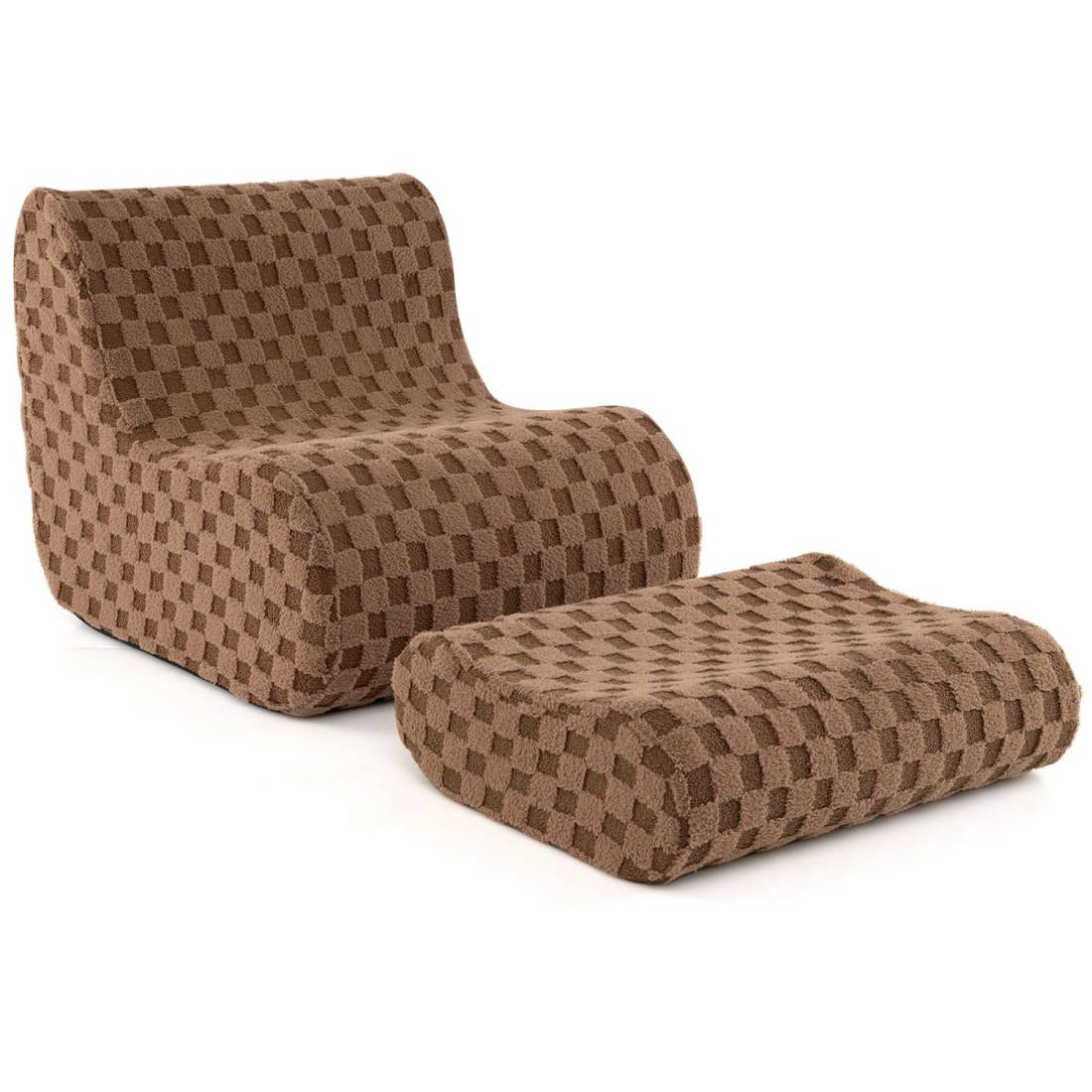 Bean Bag Chair med Ottoman – Ergonomisk, mjuk teddysammet | Hem & Hobby | Pryloteket