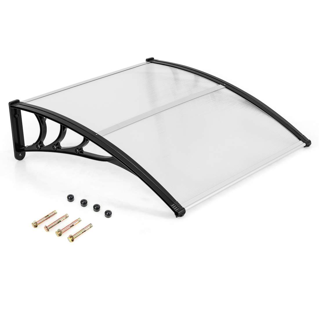 Dörrkapell i aluminium och polykarbonat – 102 x 99 cm Väderbeständig | Hem & Hobby | Pryloteket