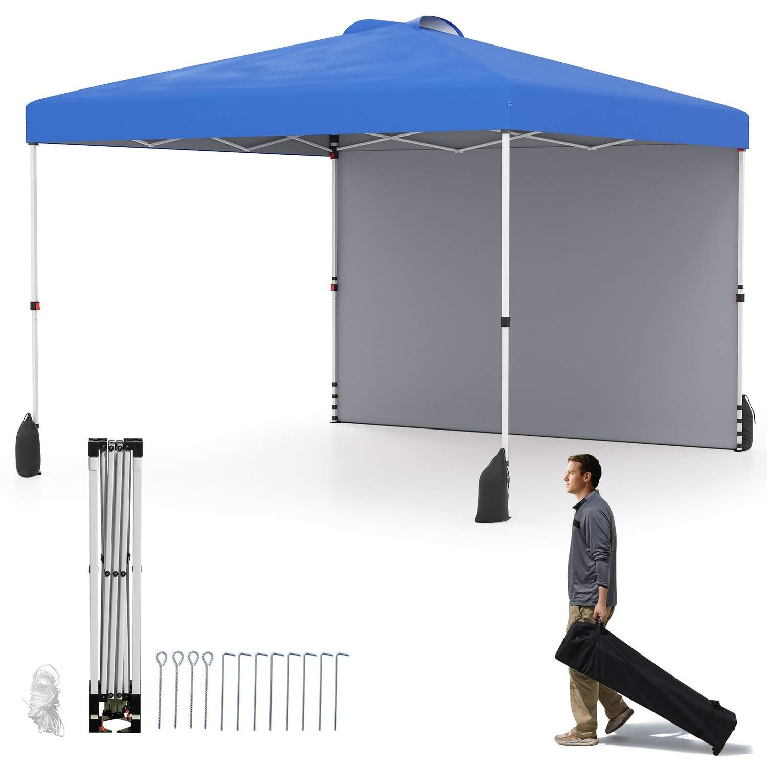 Pop-up lysthus med sider – 3x3m, bærbar, UV-beskyttelse