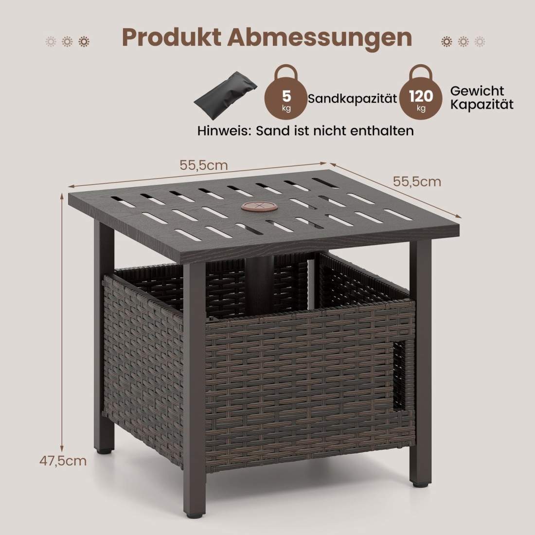 Sidobord i rotting utomhus – väderbeständig, paraplyklar | Hem & Hobby | Pryloteket