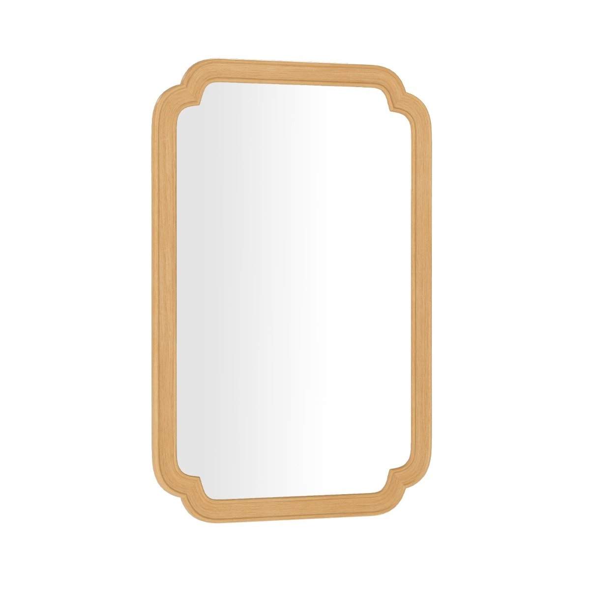 Rustikt træindfattet vægspejl – 90 x 60 cm, alsidigt ophæng