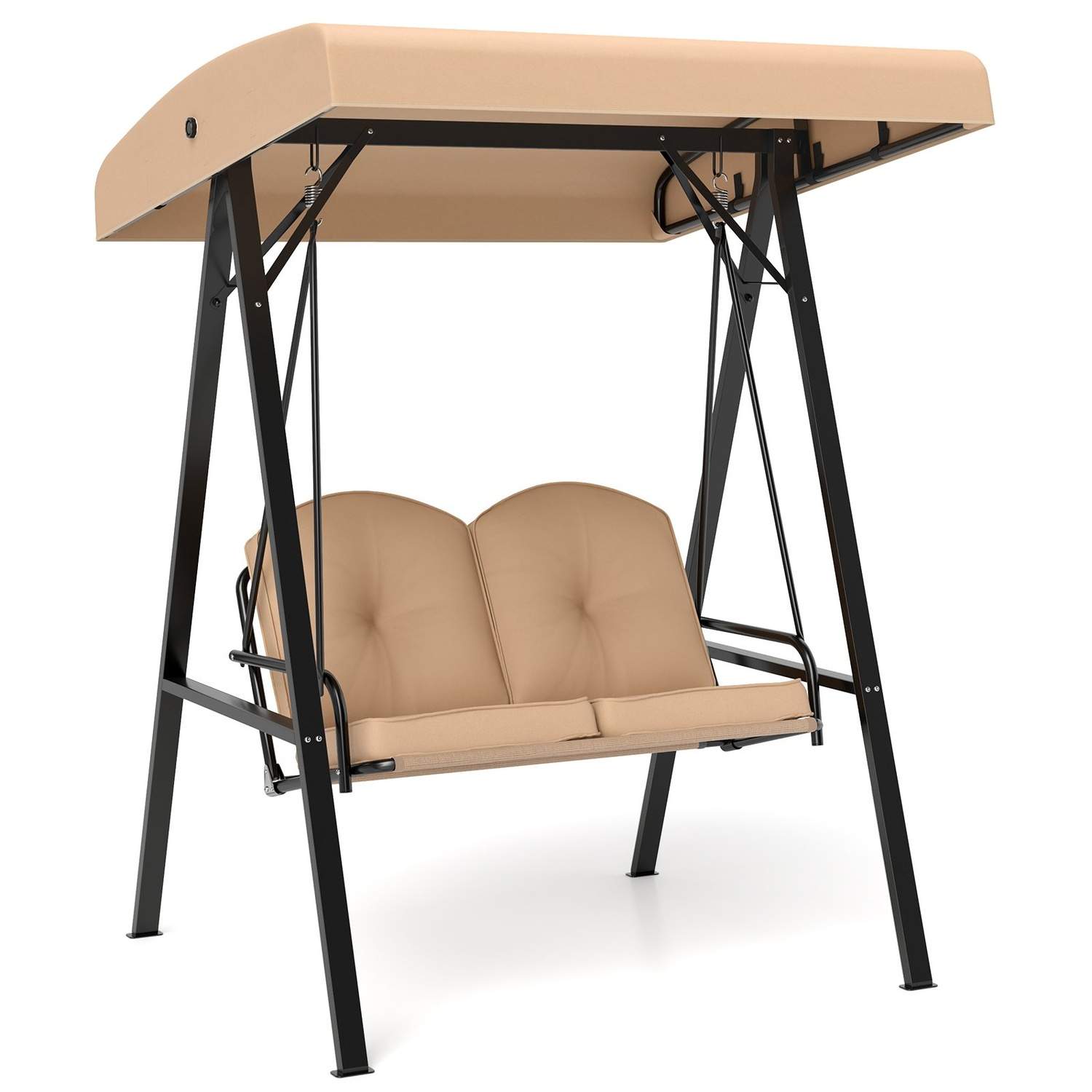 2-sits trädgårdsgunga med justerbar kapell och kuddar | Hem & Hobby | Pryloteket