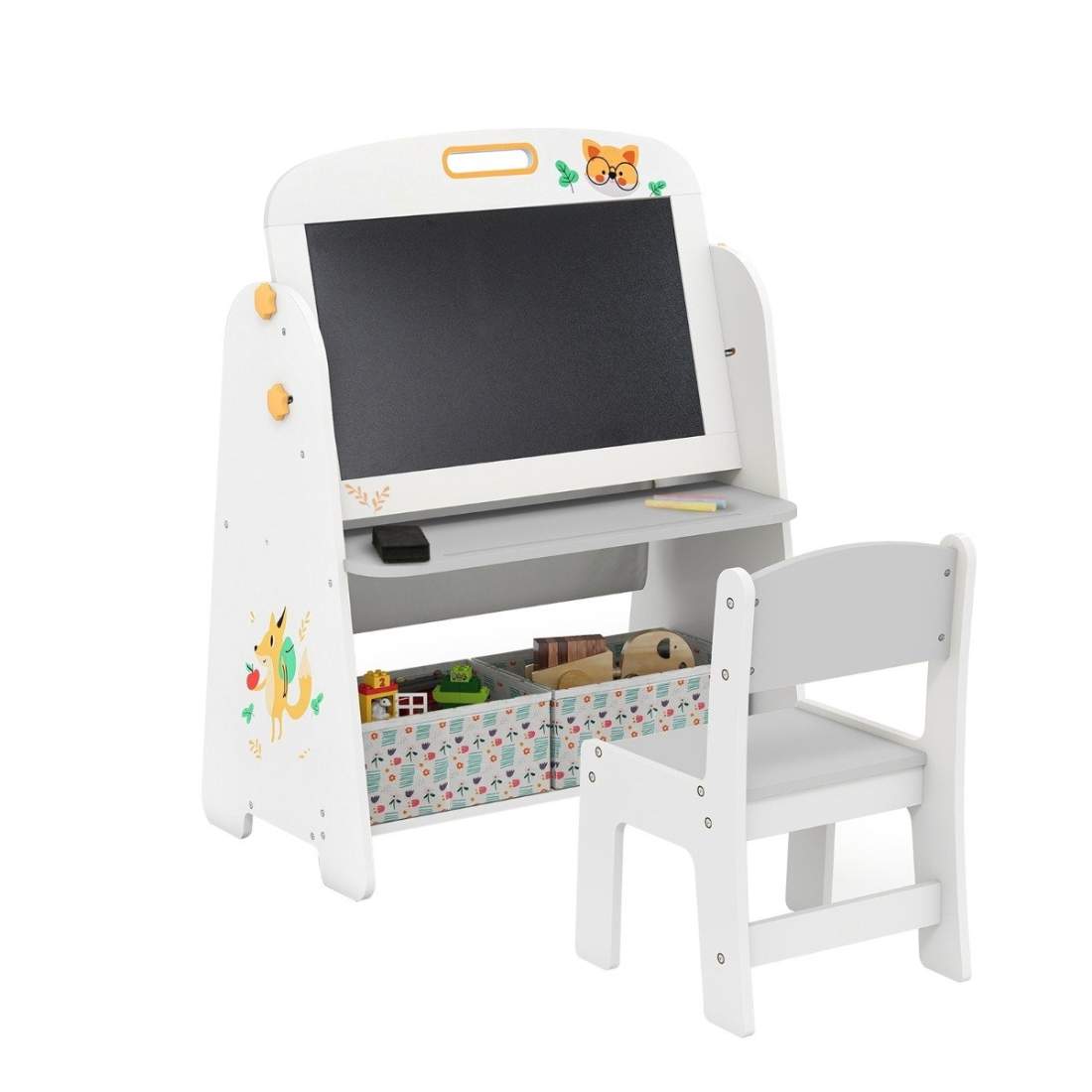 Staffli för barn med stol – 4-i-1 svarta tavla & whiteboard-set | Hem & Hobby | Pryloteket