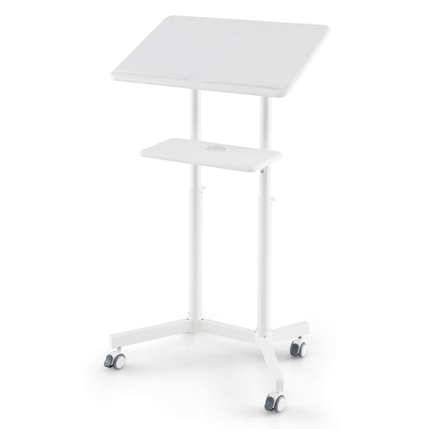 Justerbart mobilt podium – vippetop, låsbare hjul