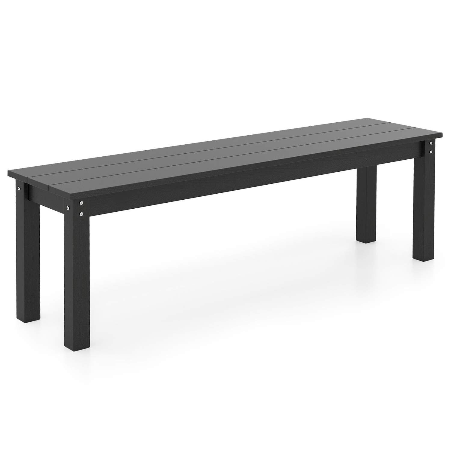 Vejrbestandig 3-personers udendørsbænk – 140 cm, HDPE, sort
