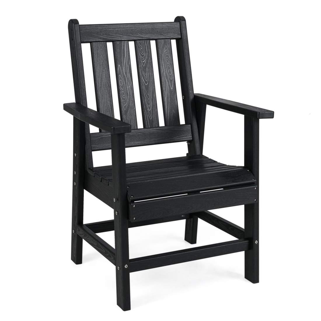 Väderbeständig HDPE Trädgårdsstol – Svart, Trä-Look, Ergonomisk | Hem & Hobby | Pryloteket