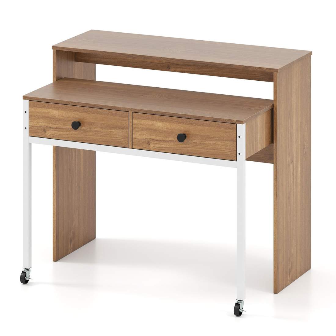 Expanderbart skrivbord med lådor och hjul – platsbesparande design | Hem & Hobby | Pryloteket