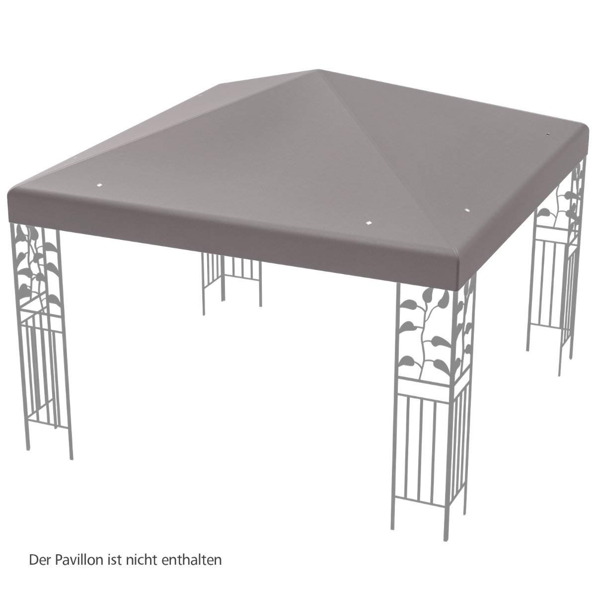 Udskiftning af havepavillon – 300x300 cm, vandtæt, grå