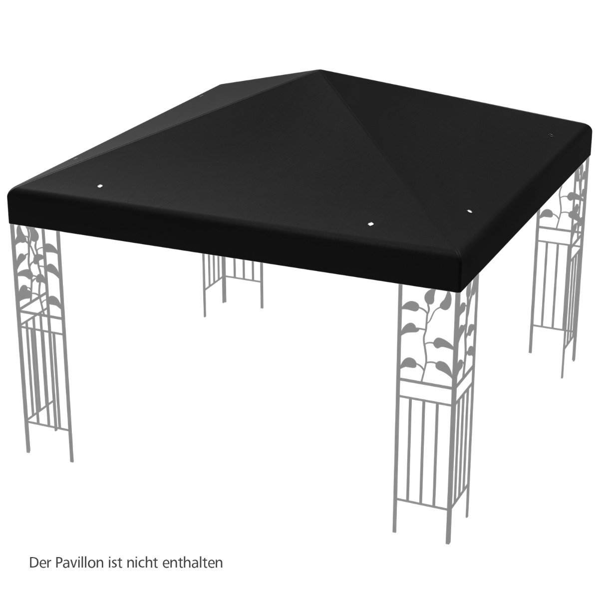 Udskiftning af havepavillon – 300x300 cm, sort, vandtæt