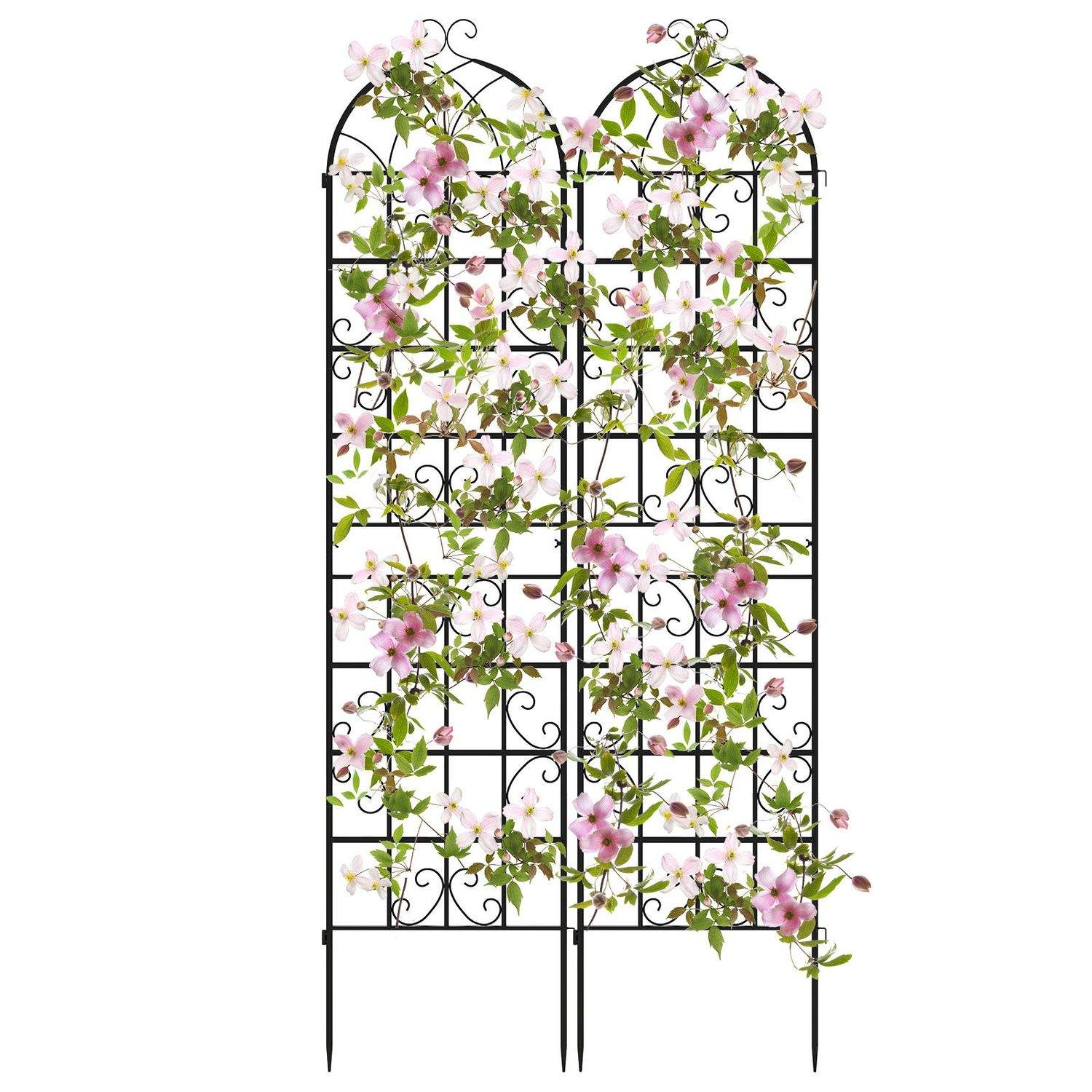 Metal Garden Trellis Sæt – Rustfast, 220 x 50 cm, 2-Pak