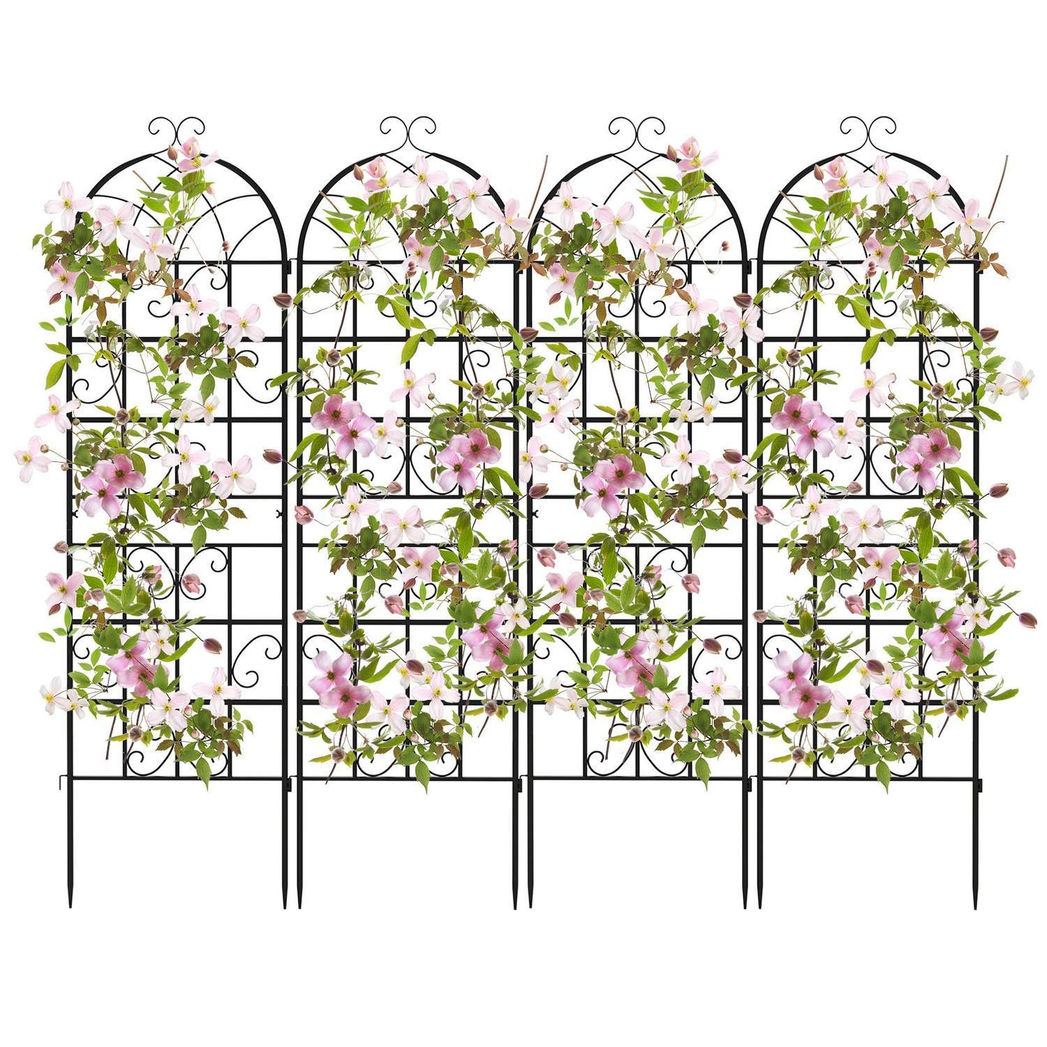 Metal Have Trellis Sæt – 4 Pakke, 180x50 cm, Rustfast