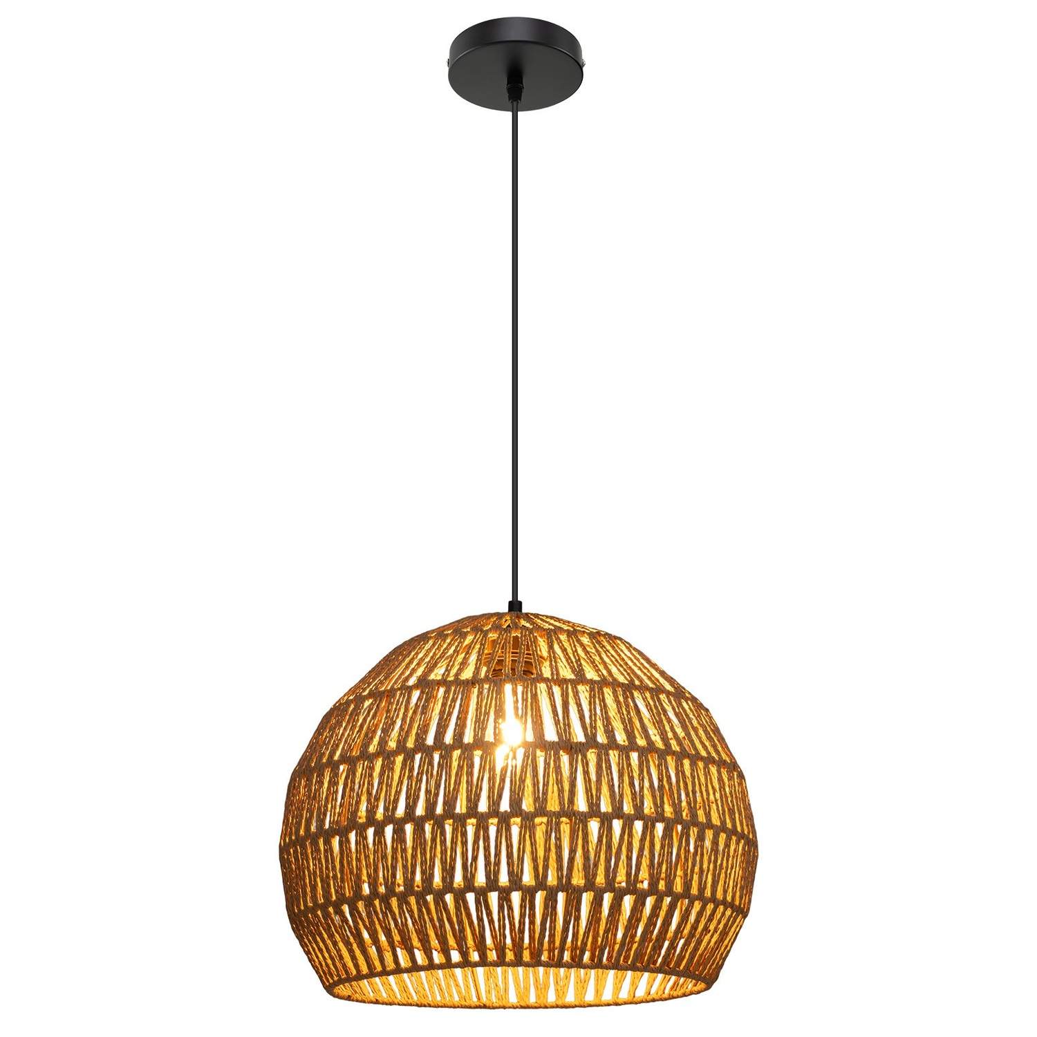 Justerbar Boho taklampa – flätad pappersskärm | Hem & Hobby | Pryloteket