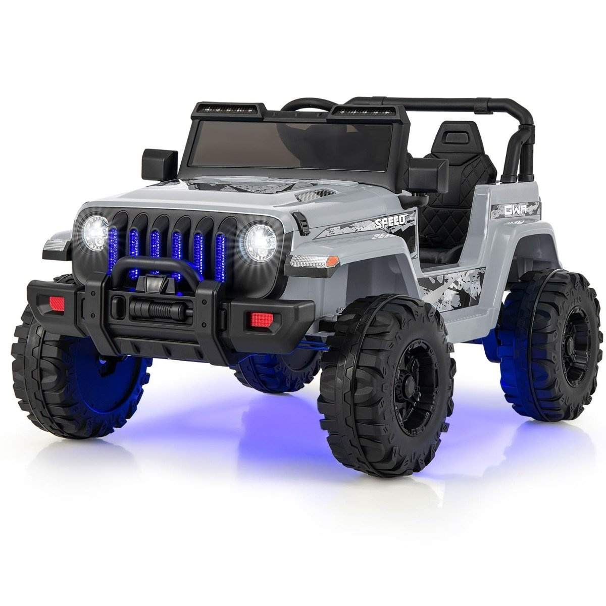 Elektrisk kørestol til børn med fjernbetjening og musik, grå