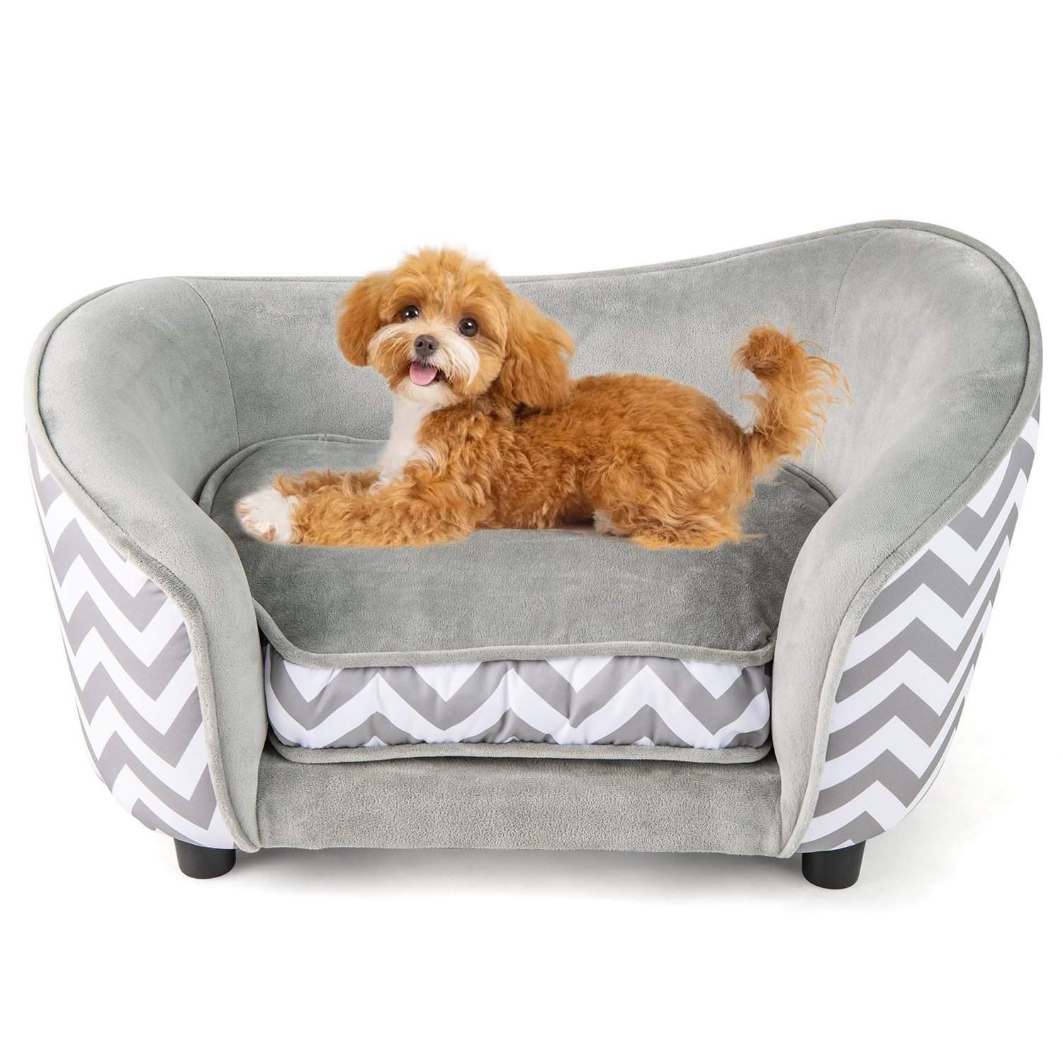 Sovesofa til kæledyr med blød pude og vaskbart betræk – grå