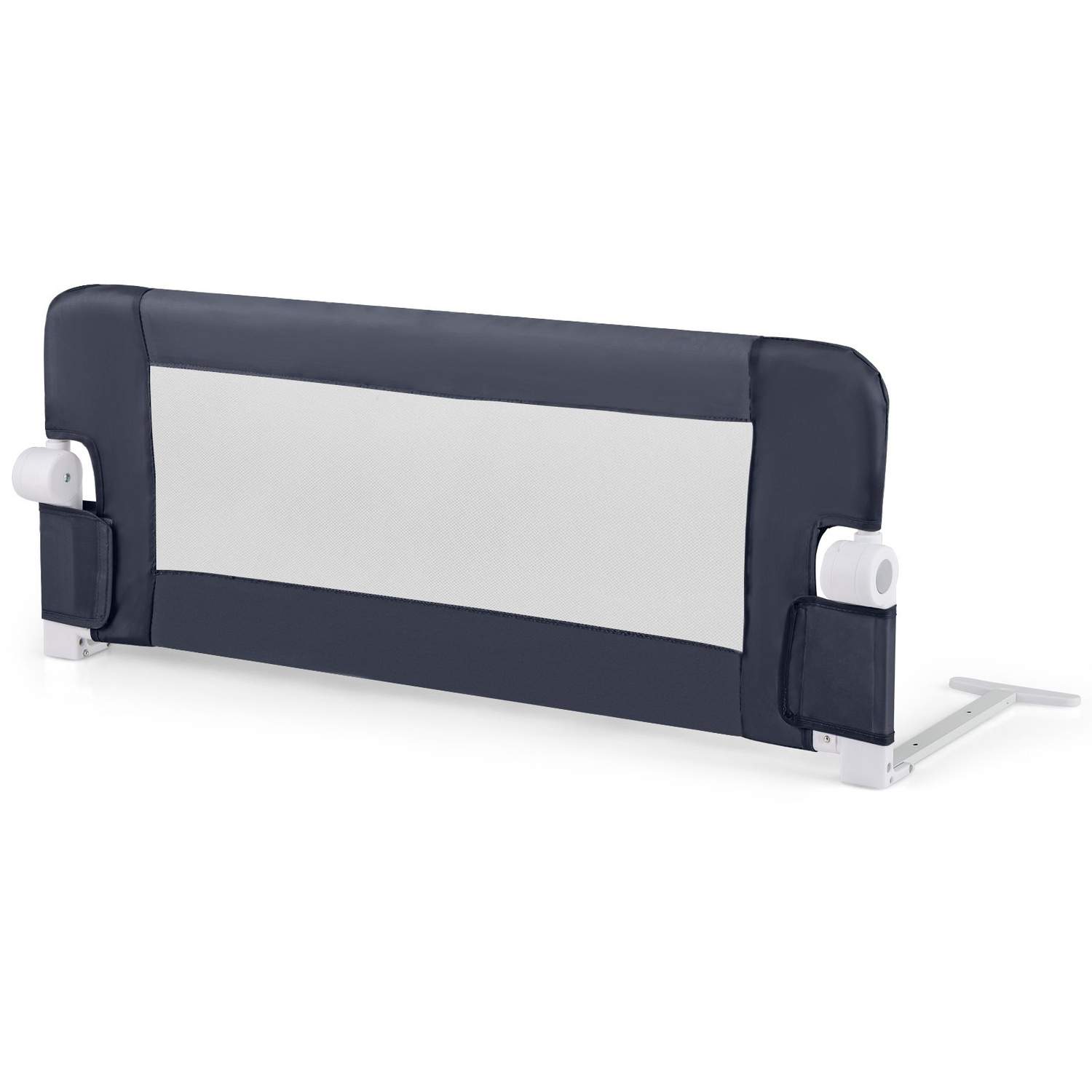 Sengehest til småbørn med skum, foldbar sikkerhedsskærm, mørkegrå