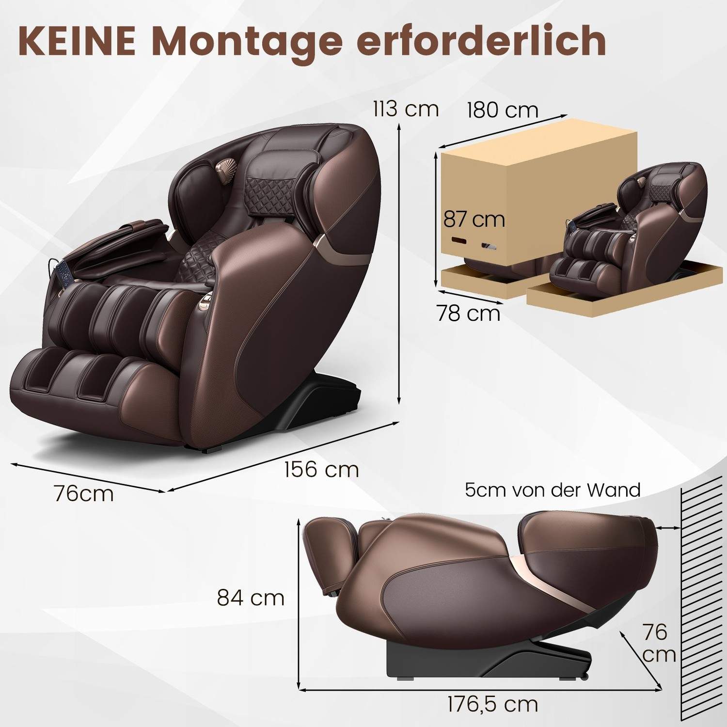 Fuldkropsmassagestol – Zero Gravity, Heat & Air Compression