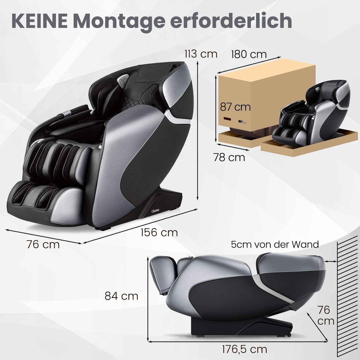 Fuldkropsmassagestol – Zero Gravity, Heat & SL Track