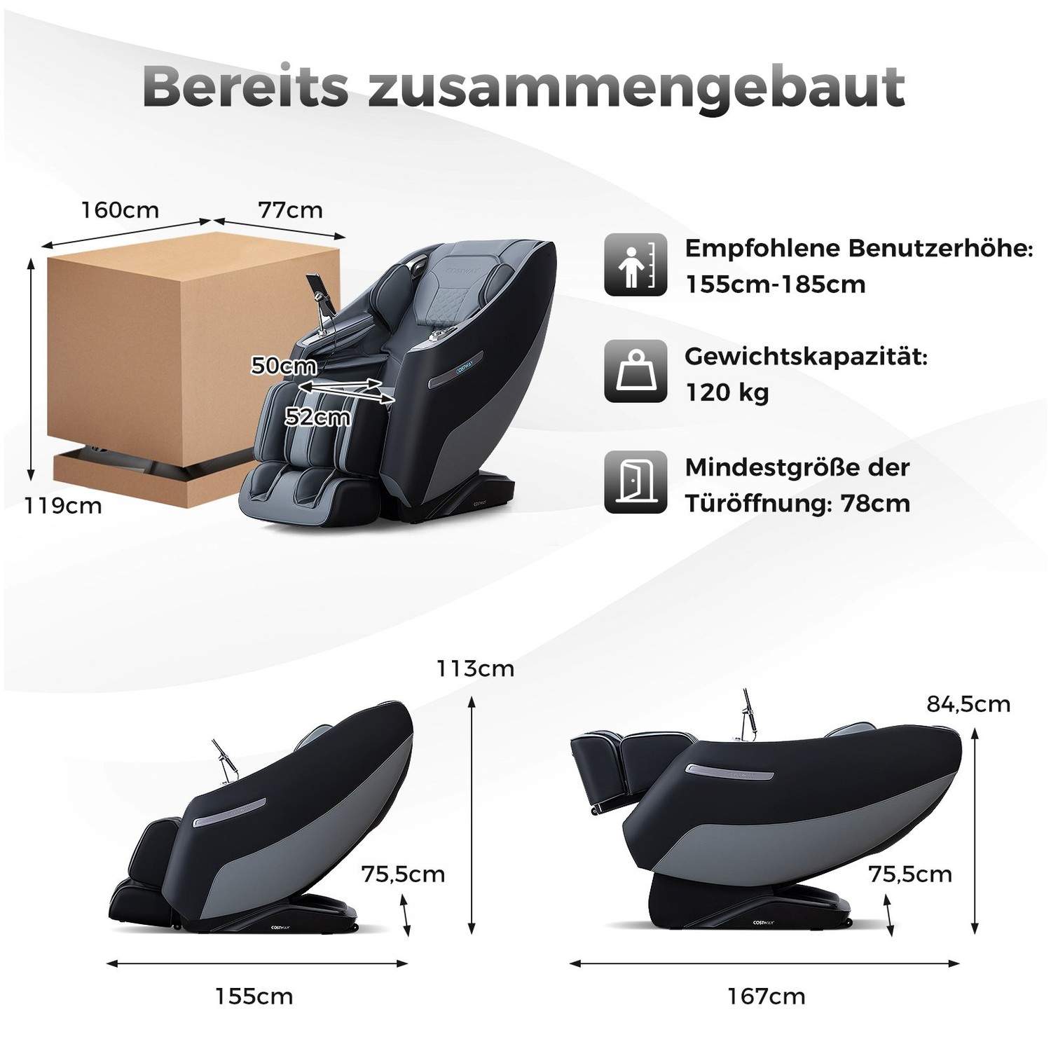 Zero Gravity SL Track Massagestol med varme- og luftmassage