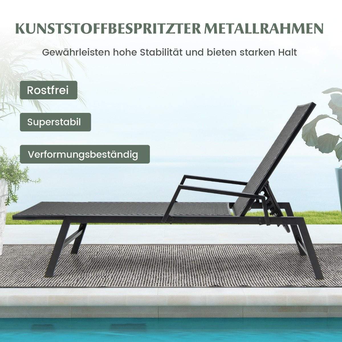 Justerbar solstol i rotting – 5 positioner, brun, utomhusavkoppling | Hem & Hobby | Pryloteket