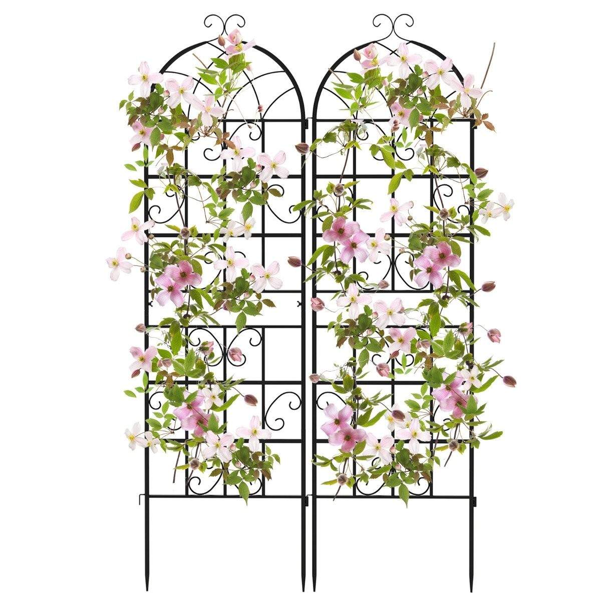 Metal Have Trellis Sæt – Fritstående, 180x50 cm, Sort