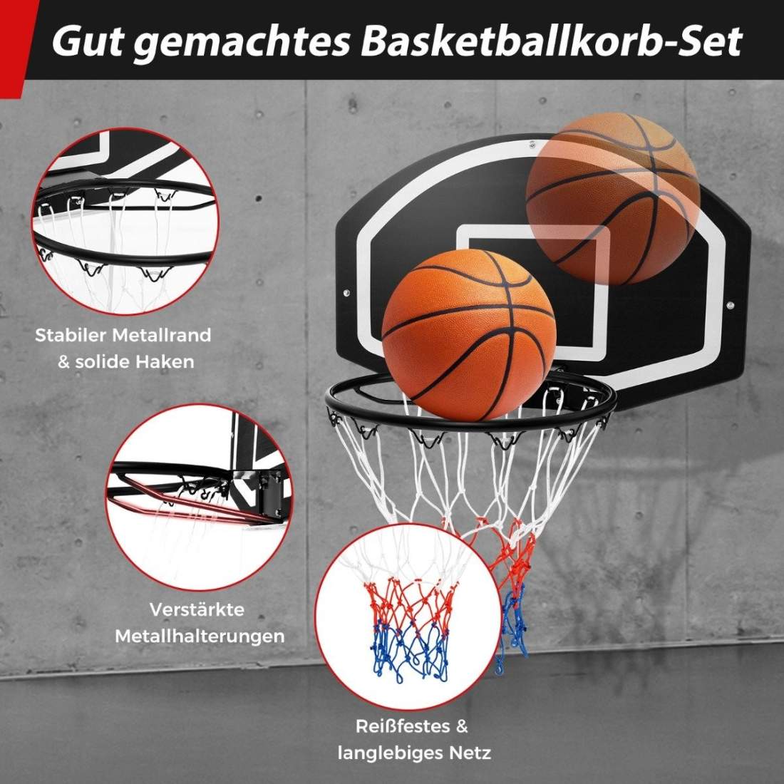 Inomhus mini basketbåge – 40 cm, väggmonterad, svart | Hem & Hobby | Pryloteket