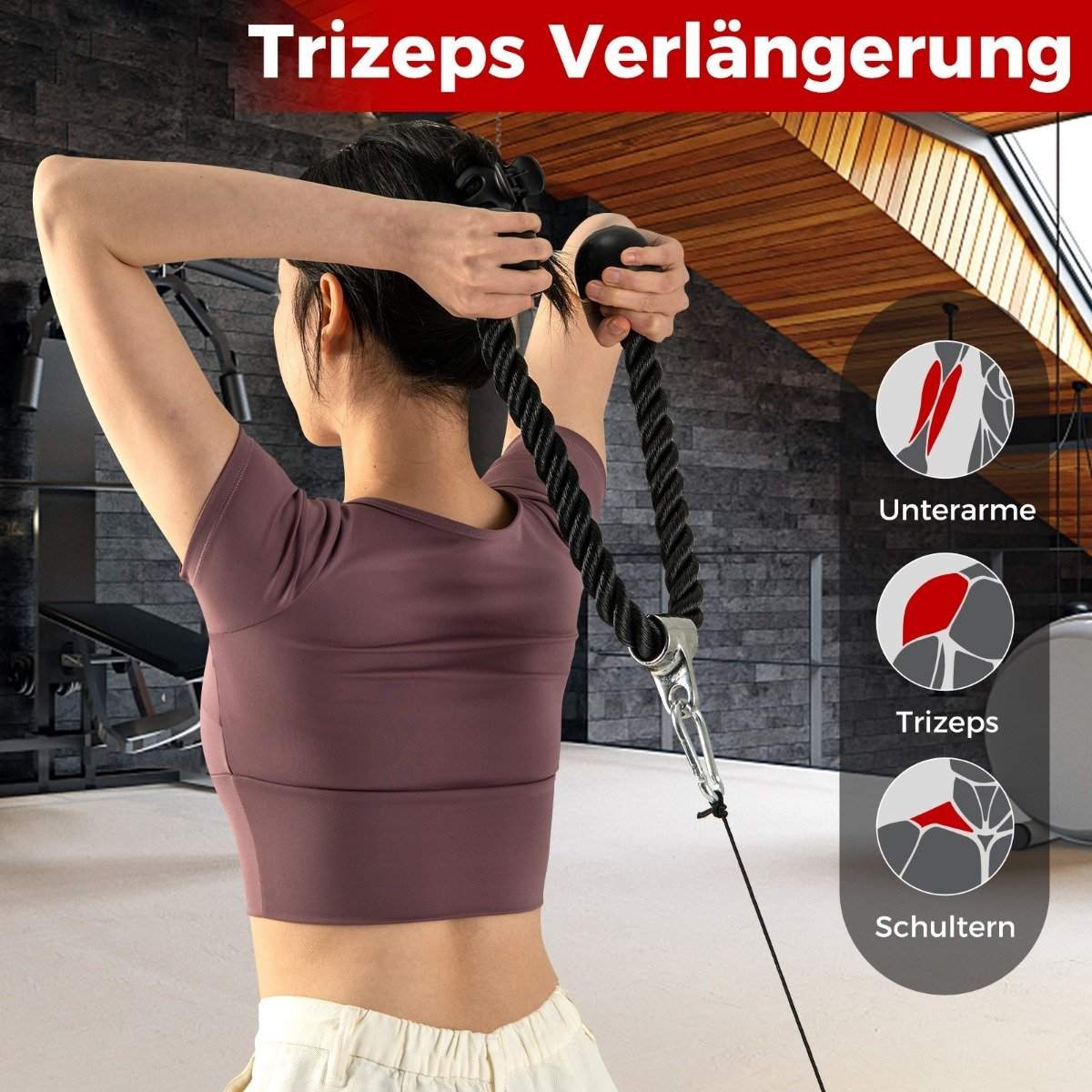 Tricep kabeltilslutningssæt – V-Grip, D-Grip, Straight Bar