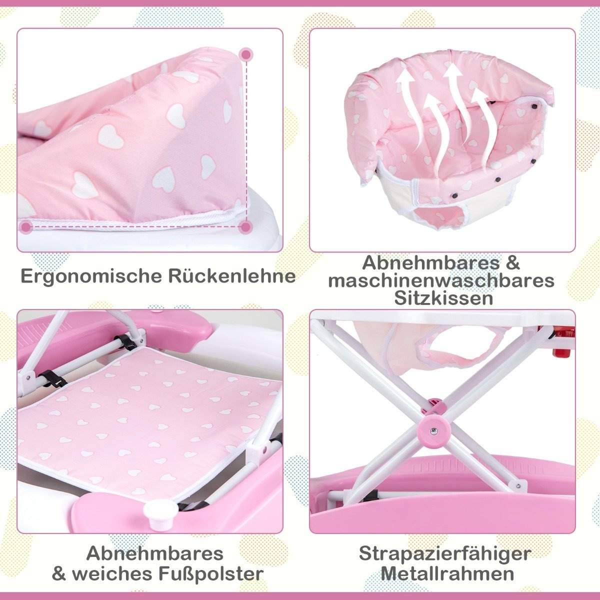 Baby Walker 6-i-1 med justerbar höjd och musikbricka | Hem & Hobby | Pryloteket