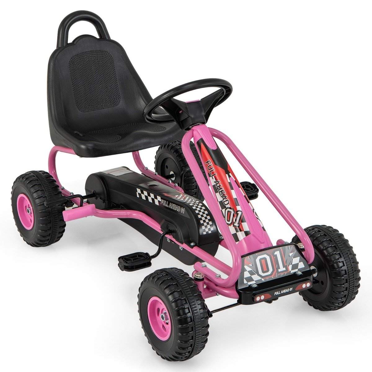 Pedal Go Kart för barn, justerbar sits & handbroms, rosa | Hem & Hobby | Pryloteket
