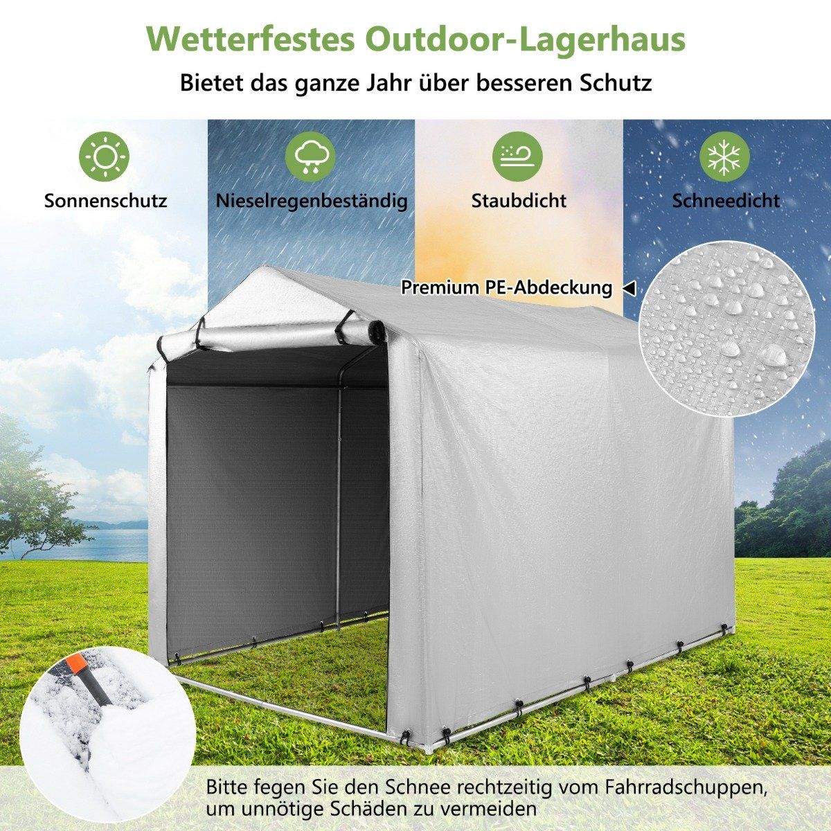 Utomhusförvaring – Vattentät, metallram, 160x218x164 cm | Hem & Hobby | Pryloteket