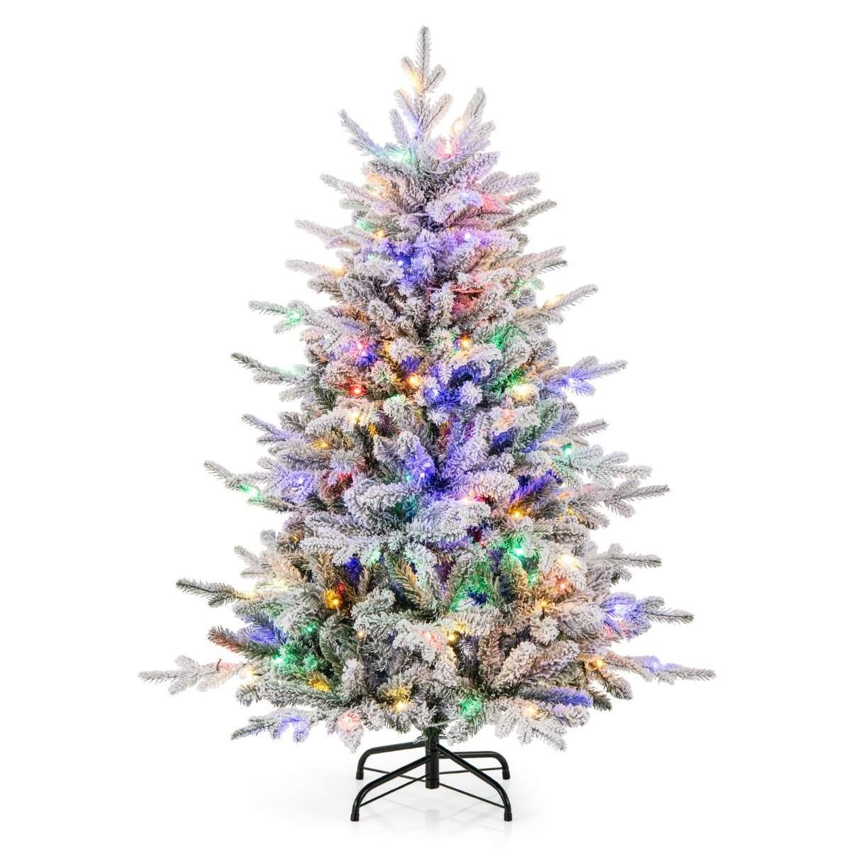 Kunstigt juletræ med flerfarvede LED'er og 8 tilstande, 147 cm