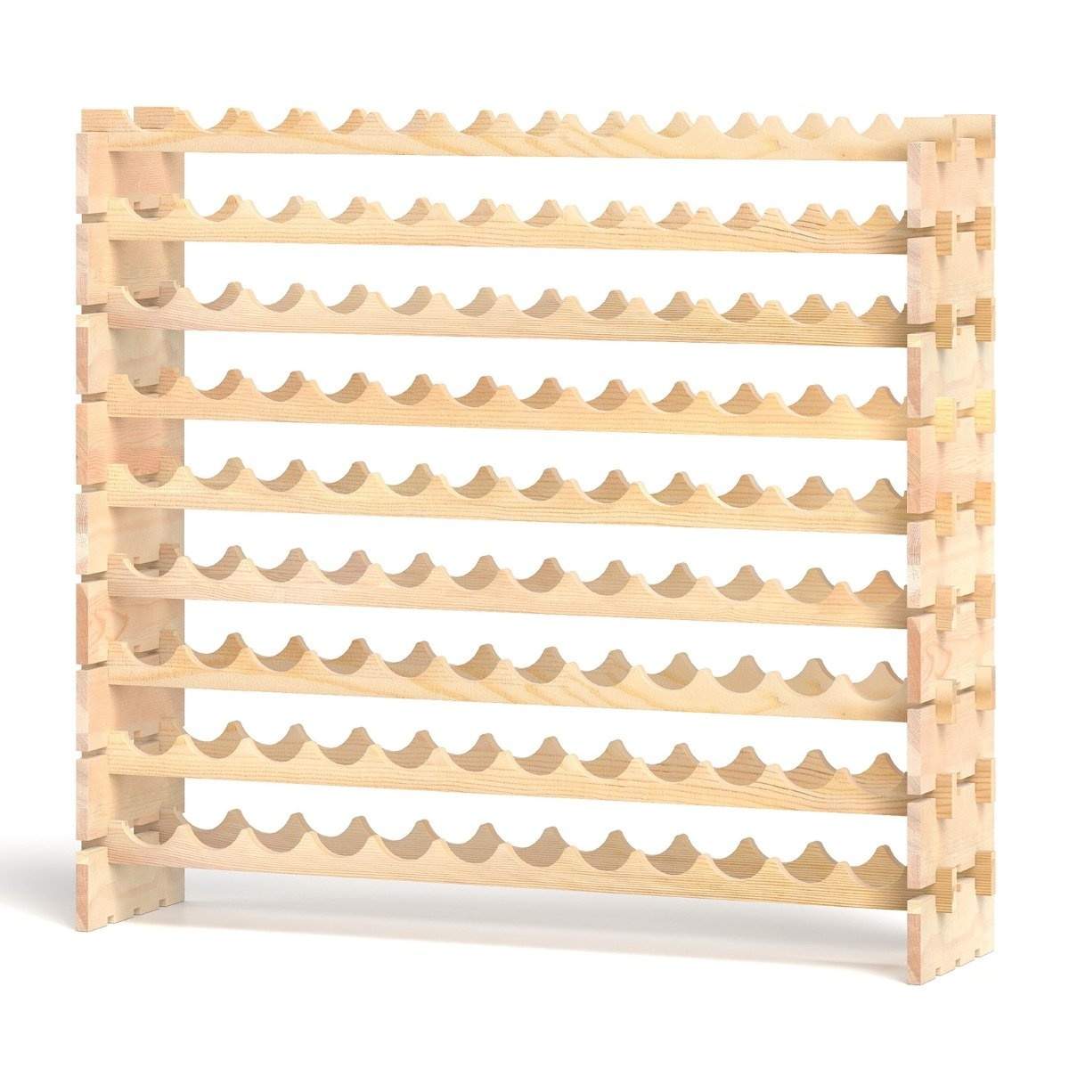 Trävinställ för 108 flaskor – Staplingsbar, furu | Hem & Hobby | Pryloteket