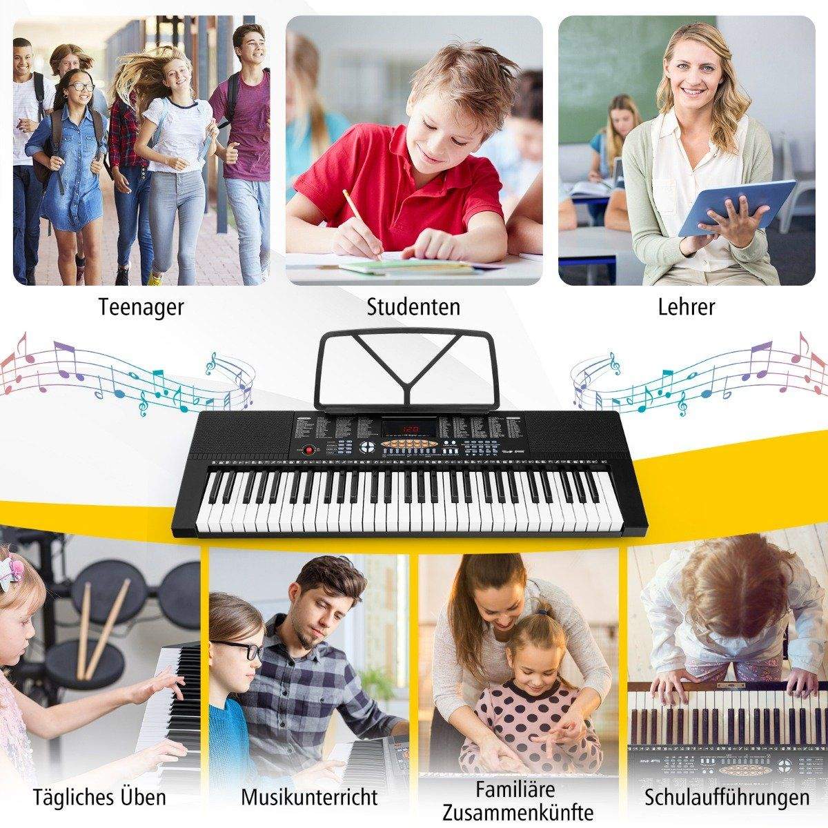 Begynder keyboard klaver – 61 tangenter, 300 toner, indlæringstilstande
