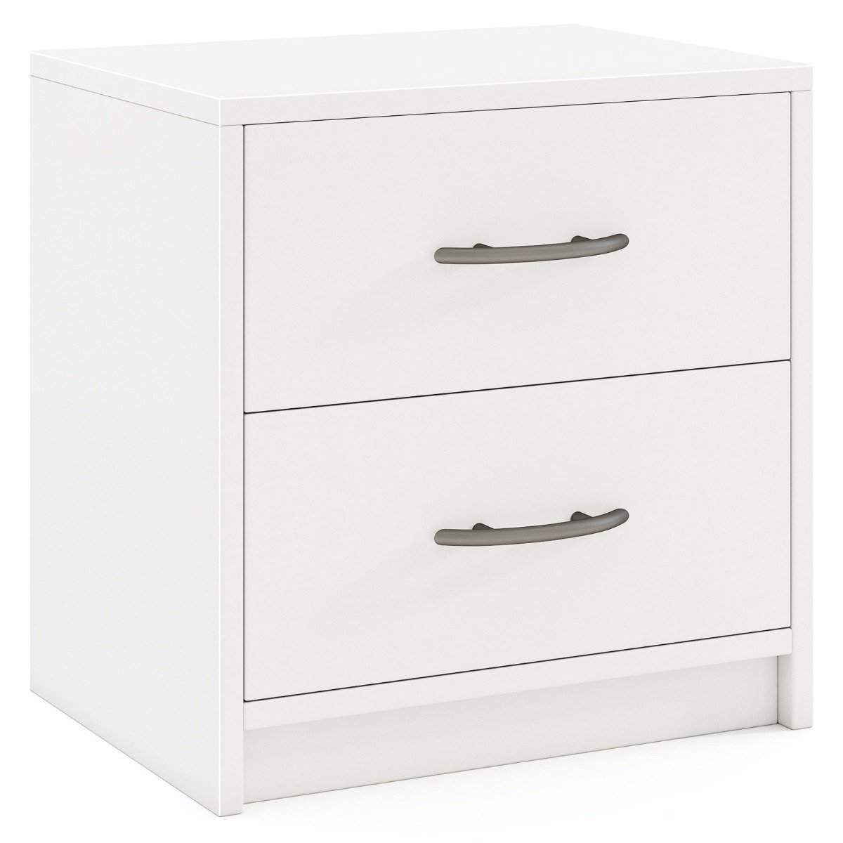 Natbord med 2 skuffer – hvid, elegant og holdbar