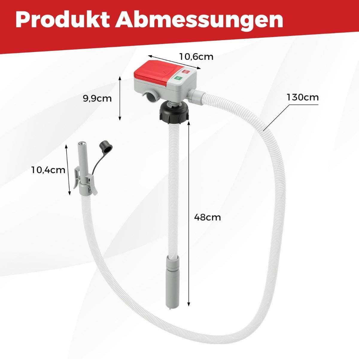 Bränsleöverföringspump med automatisk stoppsensor och 3 adaptrar | Hem & Hobby | Pryloteket