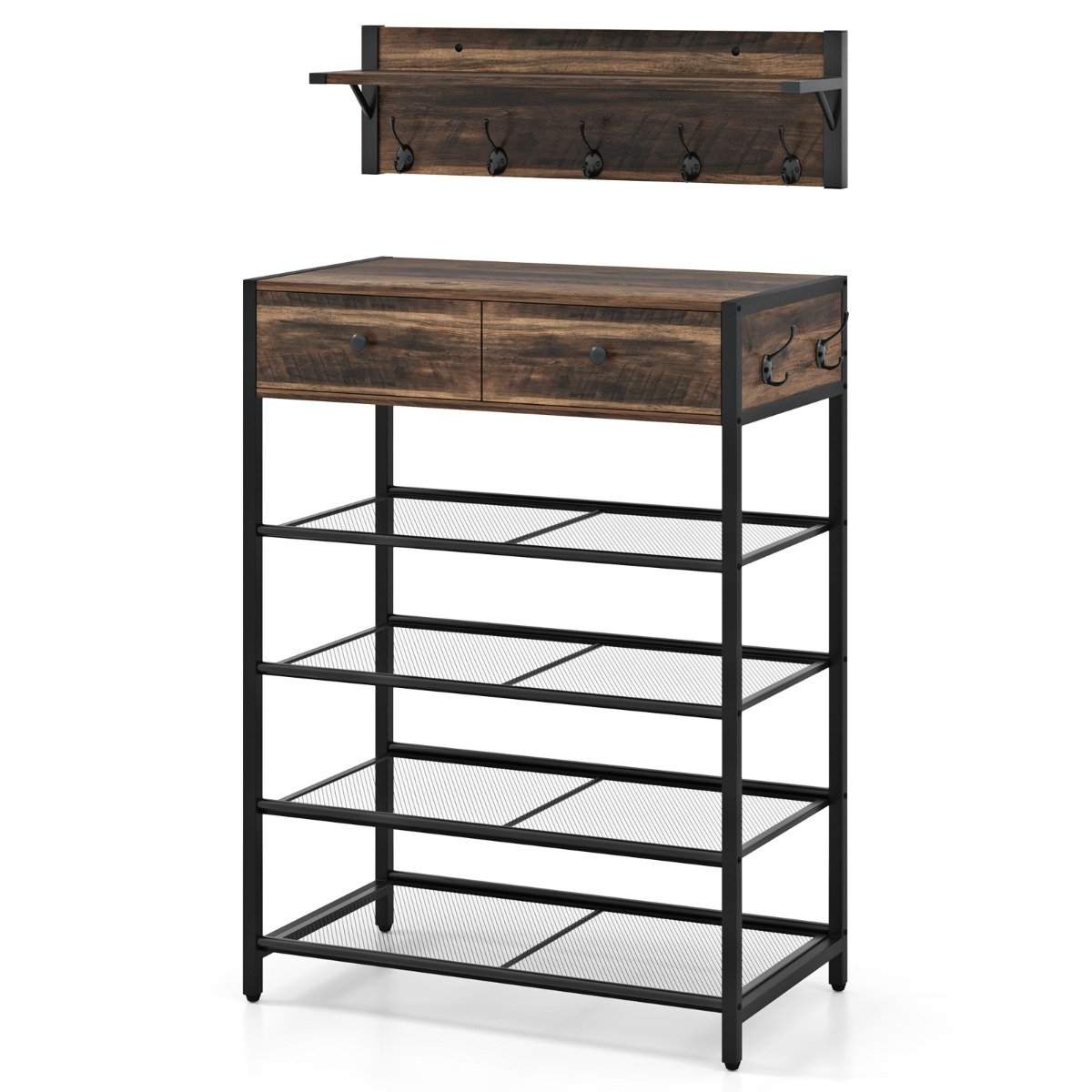 Skoställ & väggklädhängare Set med krokar och lådor | Hem & Hobby | Pryloteket