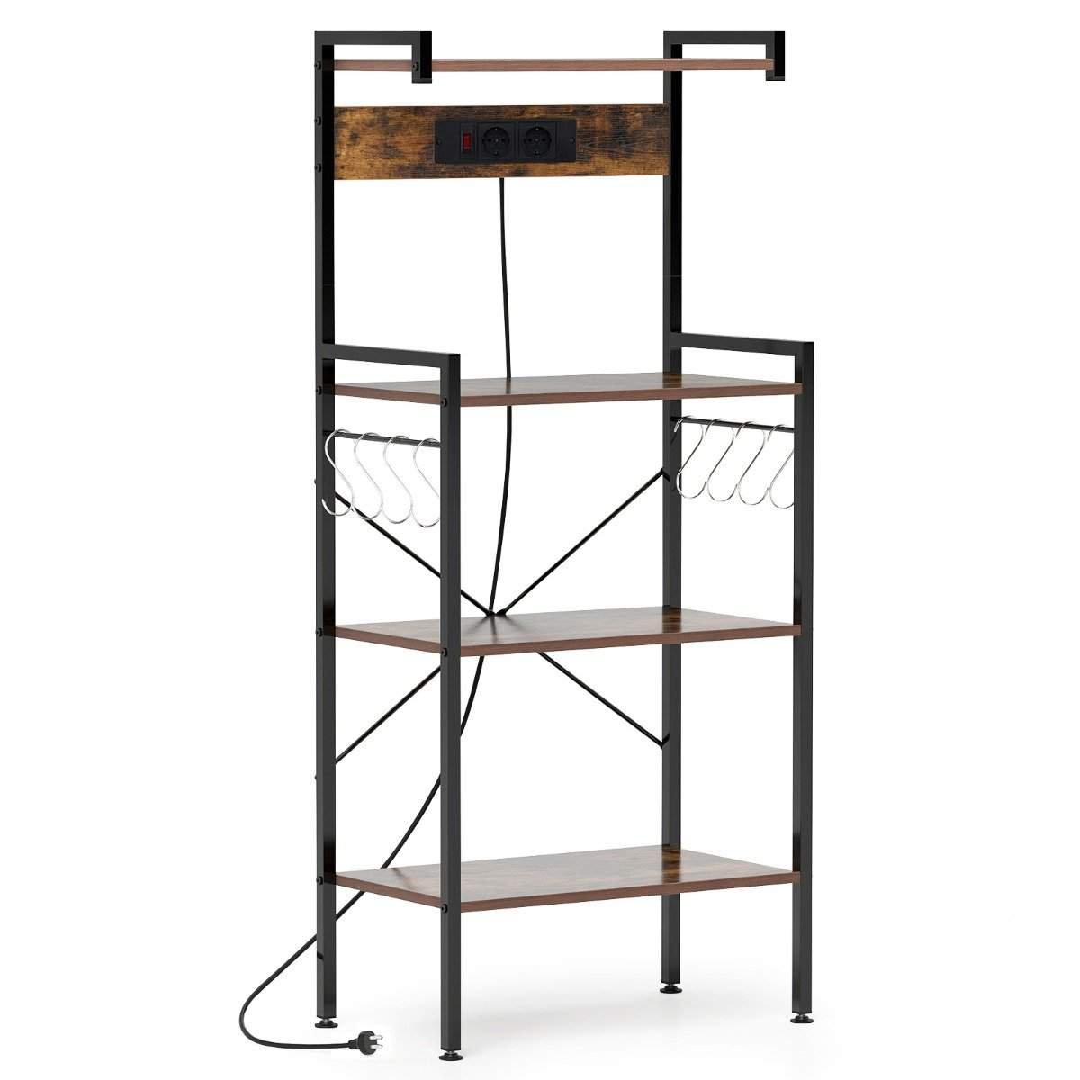 Köksbagarställ med eluttag & 8 krokar – brun | Hem & Hobby | Pryloteket