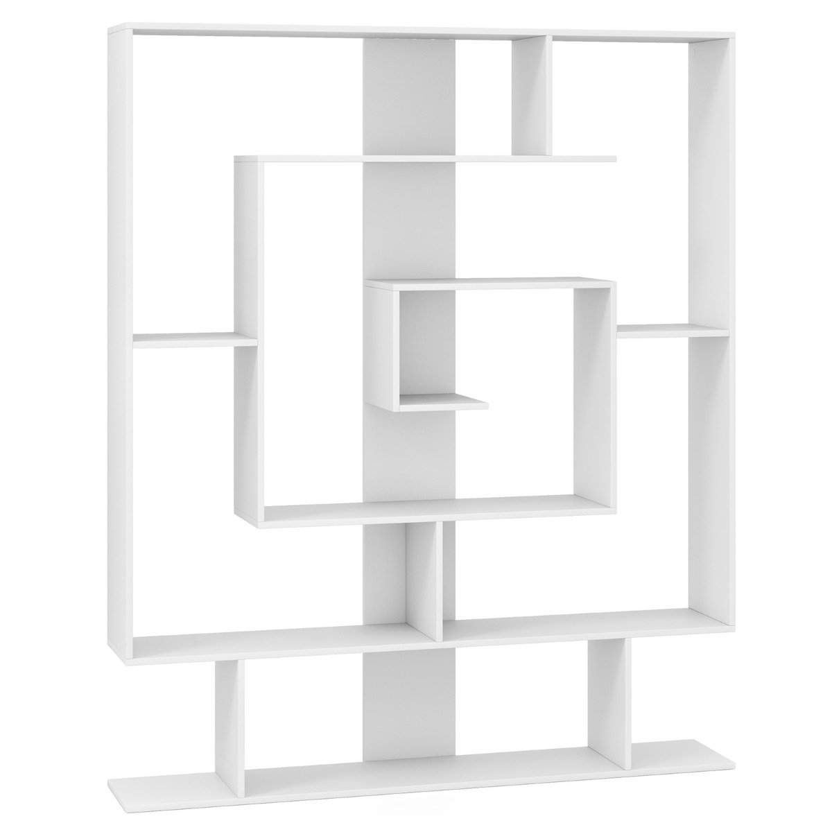 Bogreol med 7 etager – Geometrisk hvid displayhylde