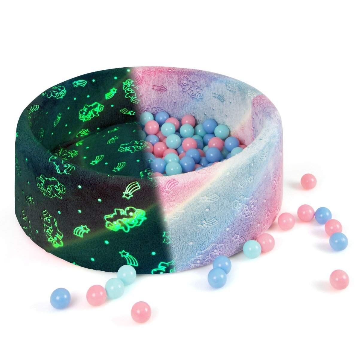 Babykuglegrav med Glow-in-the-Dark-dæksel, 200 bolde