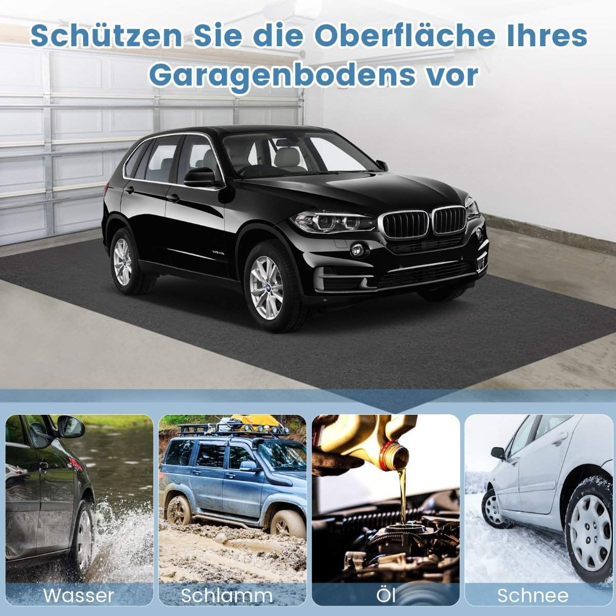 Garagegulvmåtte 600x220 cm – Olieabsorberende & Vandtæt