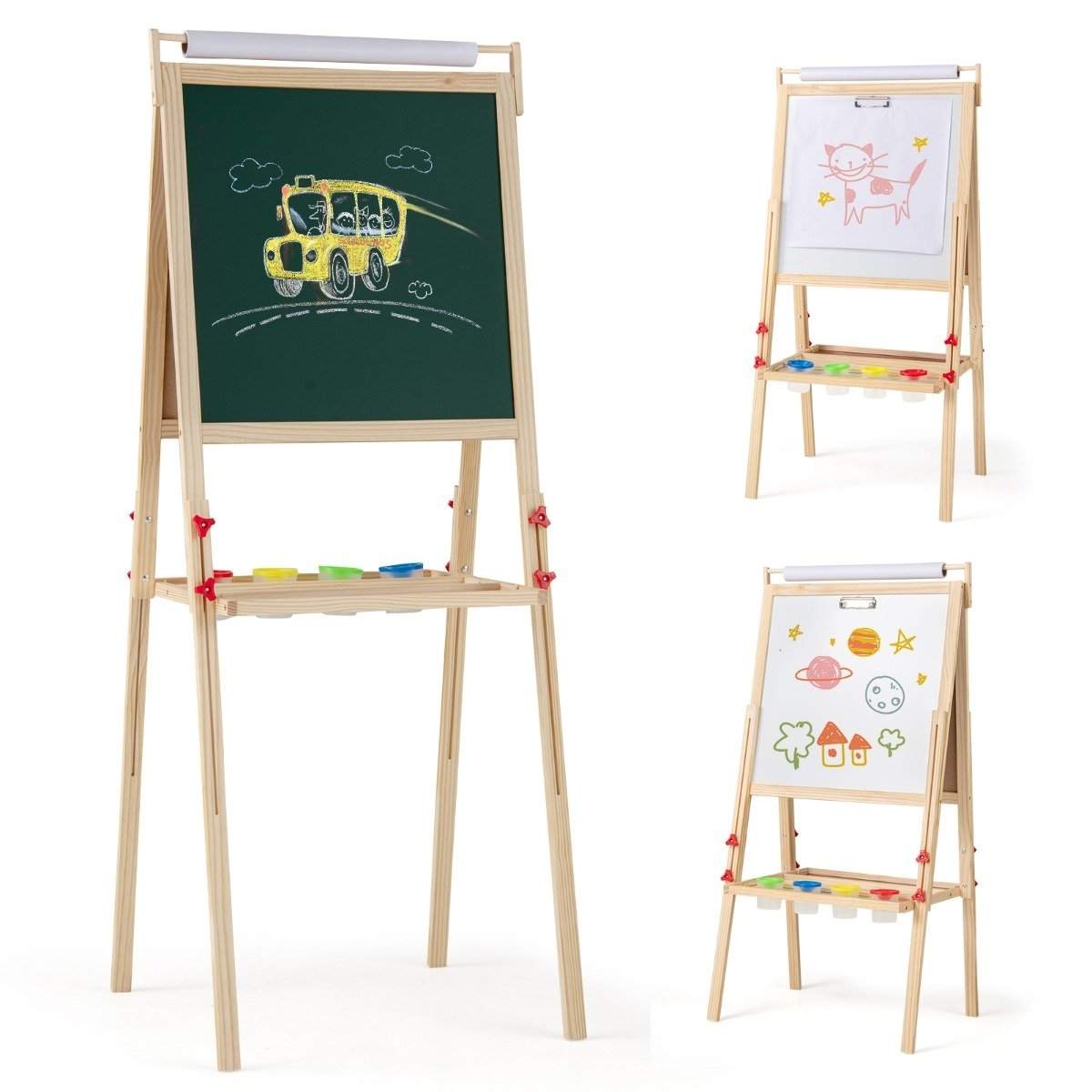 3-i-1 barn staffli med magnetisk svarta tavla och whiteboard | Hem & Hobby | Pryloteket