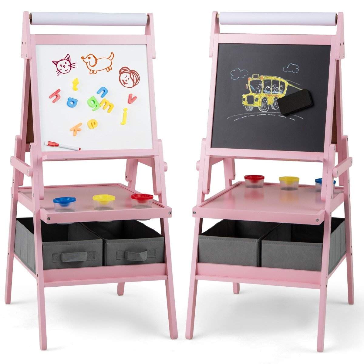 3-i-1 barn staffli med svarta tavla, whiteboard och pappersrulle | Hem & Hobby | Pryloteket