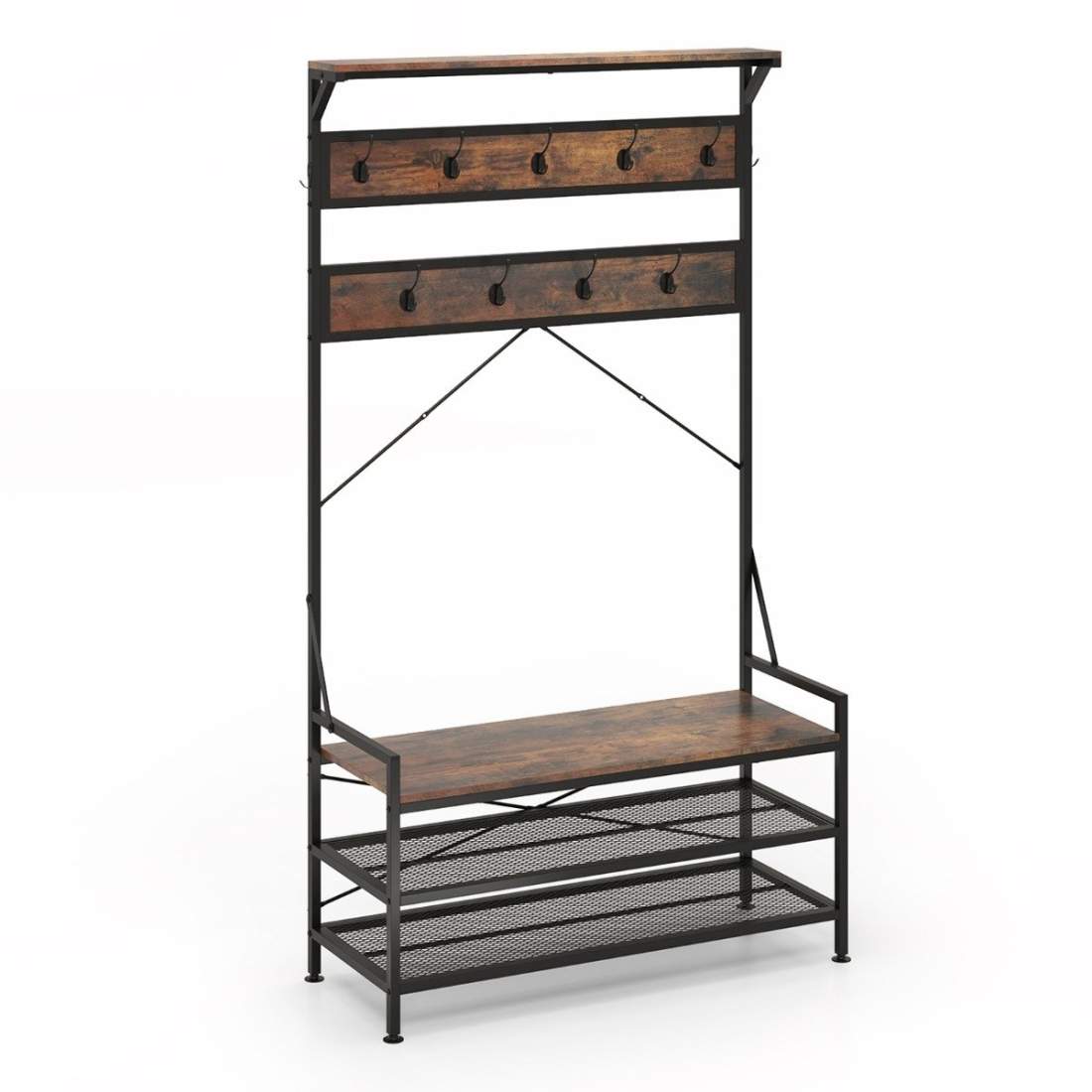 Klädhylla med skobänk – 4-i-1 förvaringslösning | Hem & Hobby | Pryloteket