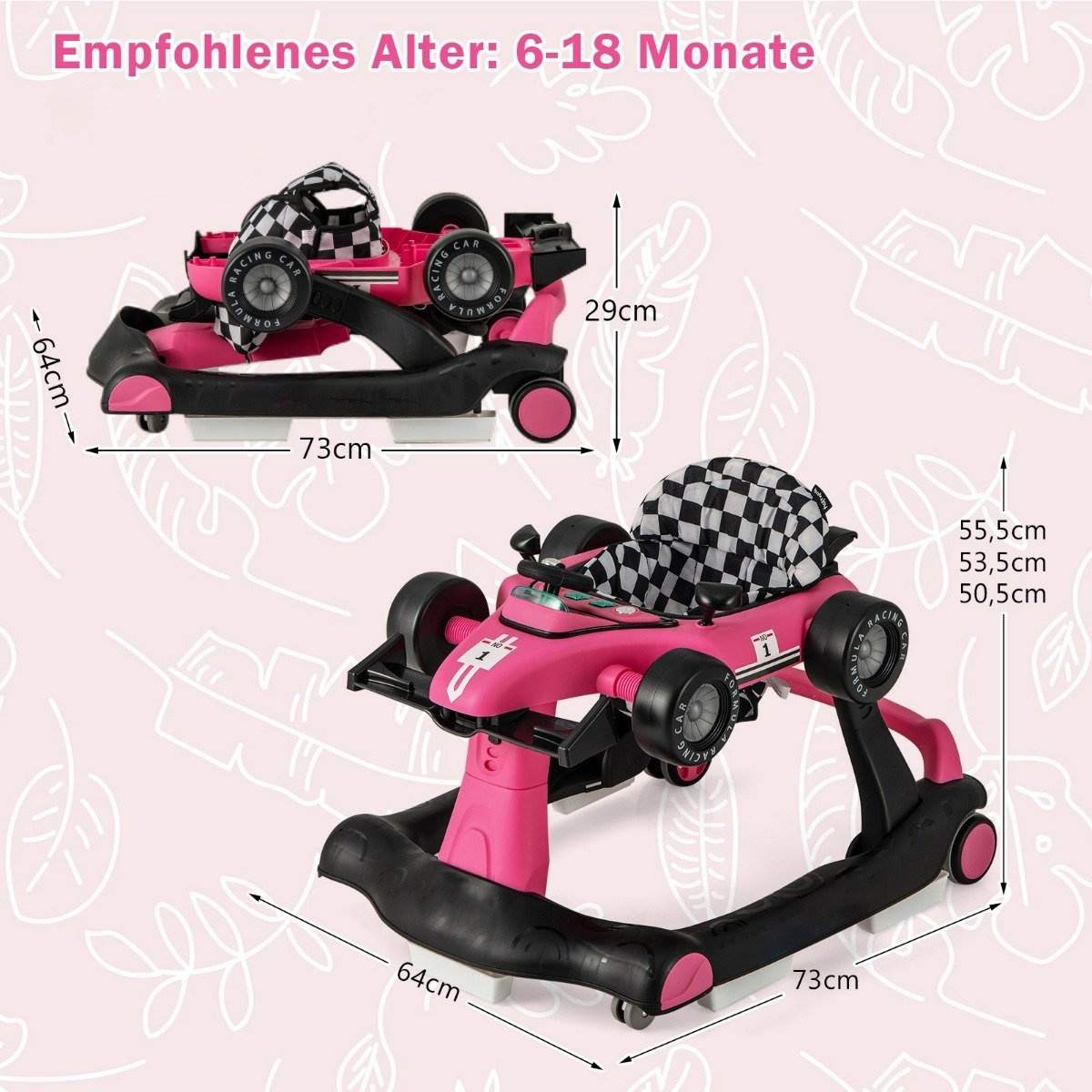 4-i-1 Baby Walker – Justerbar, foldbar, interaktiv sjov