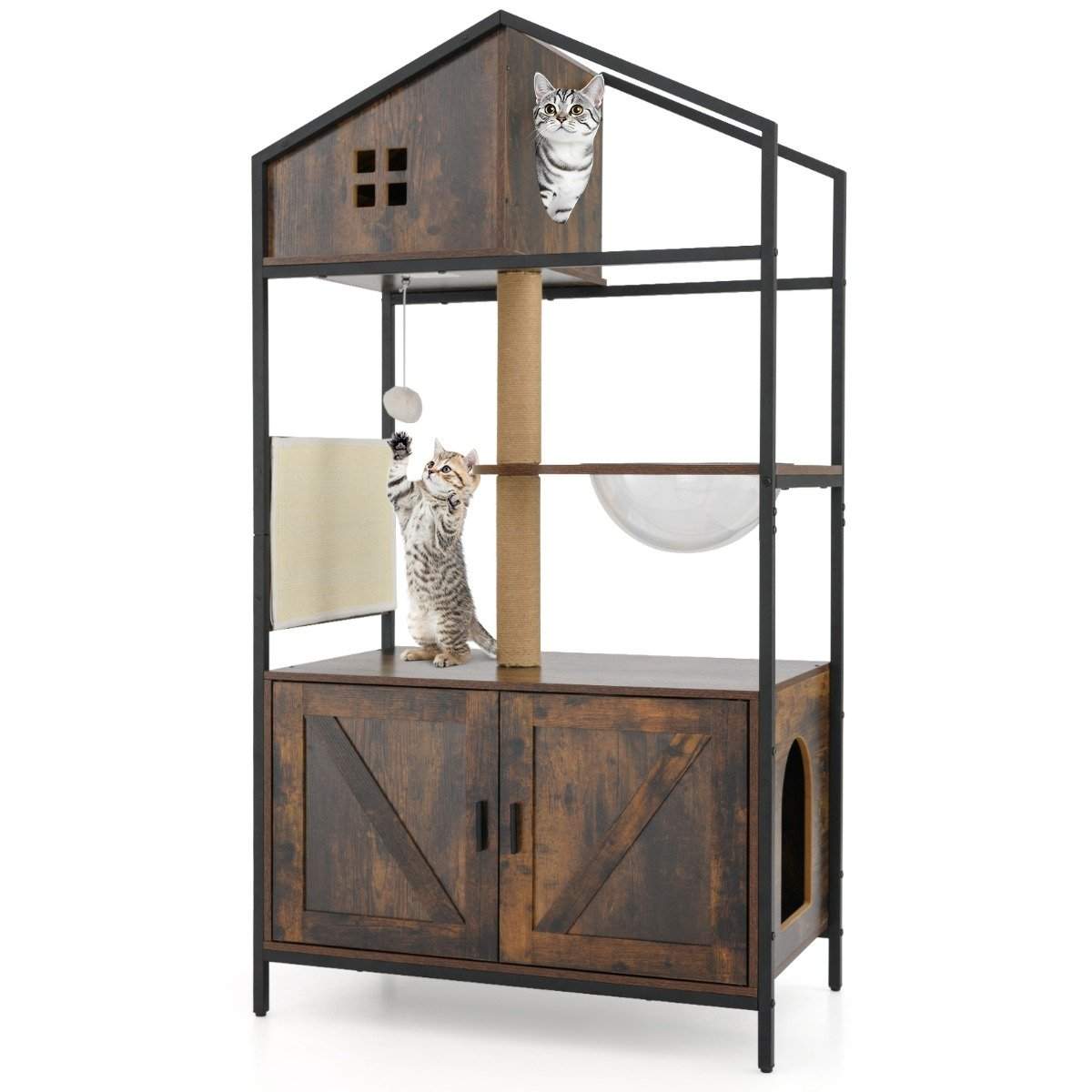 Kattträd med kattskåp – Allt-i-ett katttorn | Hem & Hobby | Pryloteket