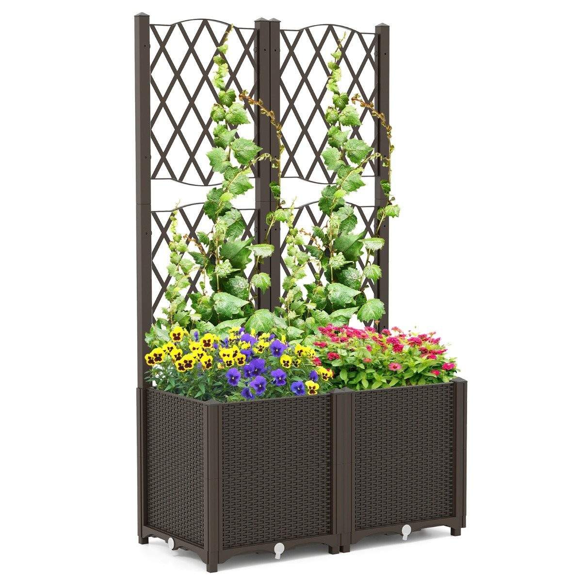 Plantekasse med espalier – Selvvandende, 80x40x140 cm
